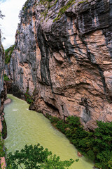 The Aare Gorge in the Swiss mountains.