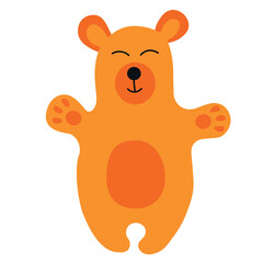 Teddy bear vector stock illustration. A child's toy. Isolated on a white background.