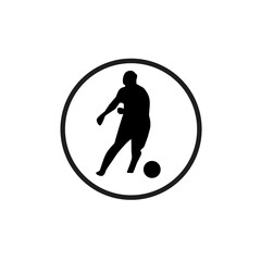 silhouette of a person playing football, good for icon.