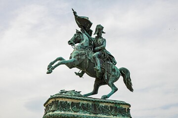 Equestrian statue of Archduke Charles on Heldenplatz in Vienna, Austria