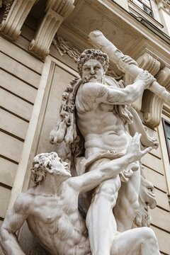 Statue of Hercules Fighting Antaeus in Hofburg, Vienna, Austria