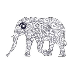 Elephant mandala vectore illustration