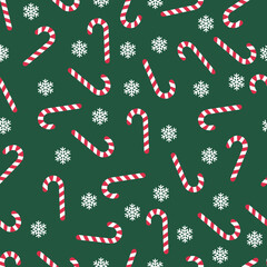 Christmas candy pattern on blue background.