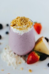 Vertical shot of a fruit smoothie