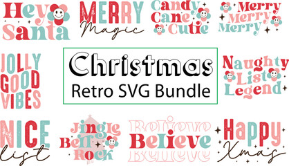 Christmas Retro SVG Bundle.