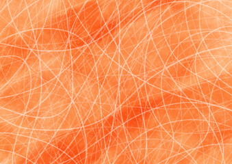 白色の線の曲線があるオレンジ色の水彩風背景素材