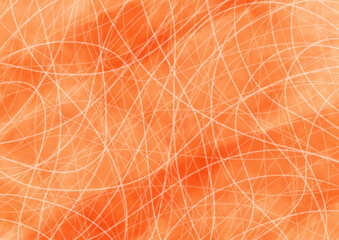 白色の線の曲線があるオレンジ色の水彩風背景素材 - obrazy, fototapety, plakaty