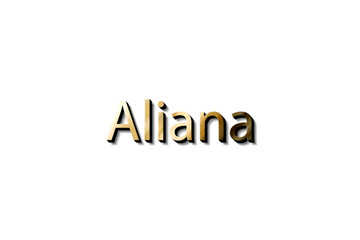 ALIANA 3D NAME MOCKUP