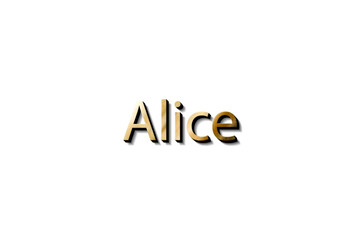 ALICE 3D NAME BASE MOCKUP
