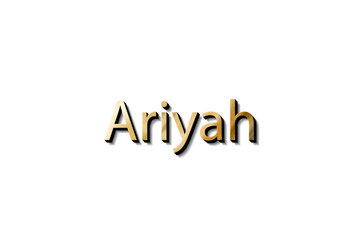 ARIYAH 3D TEXT NAME MOCKUP