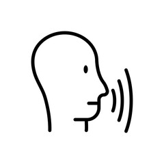 voice command flat line icon