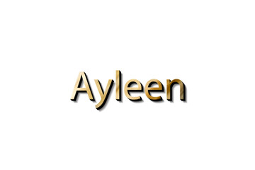 Fototapeta premium AYLEEN 3D TEXT MOCKUP 