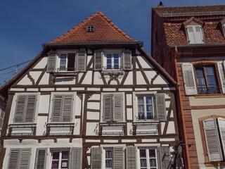 Historic half-timbered building in Wissembourg, Alsace, France