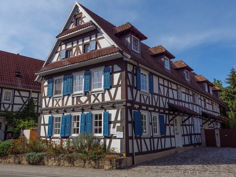 Traditional half-timbered building in Kandel, Pfalz, Germany