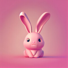 3d render of sweet glazed pink easter rabbit marmalade sweet springtime concept