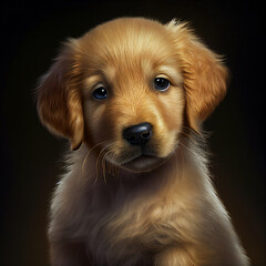 Golden retriever puppy. Portrait of a golden retriever dog. Dog portrait
