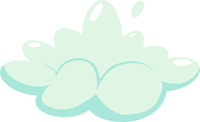 Soap foam with bubbles. Cartoon shampoo and soap foam suds. 