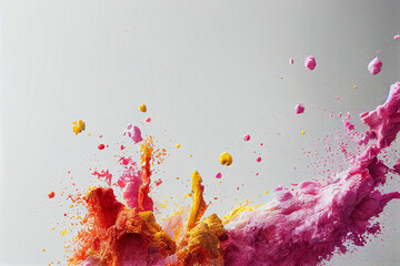 3d render of colorful splash watercolors explosion on white background