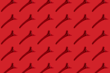 Red hair clip on red pattern 