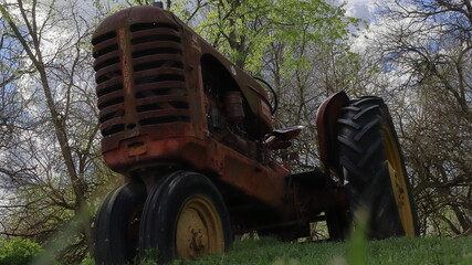 old rusty tractor