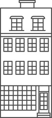 Fototapeta premium Old European houses. Architecture of the Netherlands. Outline illustration.