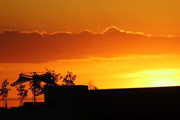 sunset over the city