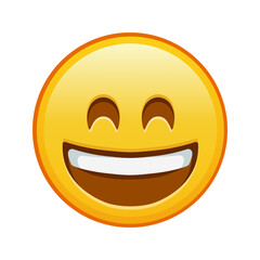 Smiling face with open mouth and laughing eyes Large size of yellow emoji smile