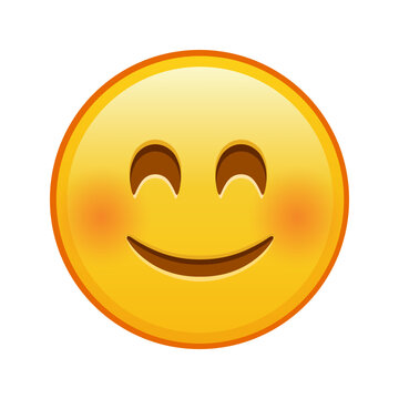 recommend clip art: Smiling face with laughing eyes Large size of yellow emoji smile