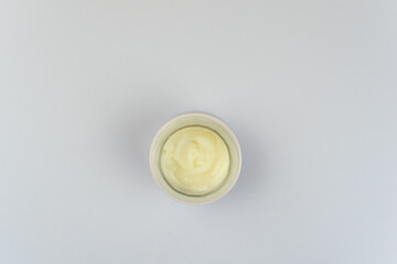 Face cream on the white background. Creamy natural mask for women and for man