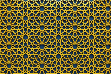 Abstract Golden Arabic Traditional Middle Eastern Pattern 3D Illustration