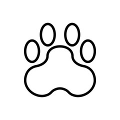 paw symbol flat line icon