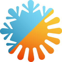Air conditioning symbol, sun and snowflake