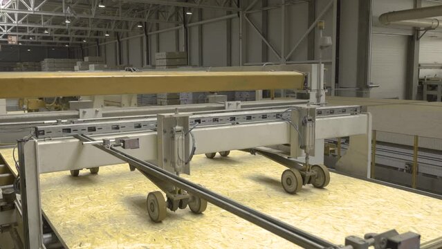 modern woodworking plant. production of OSB boards.
