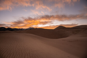 Fototapeta na wymiar Rolling Dunes In Early Morning Glow