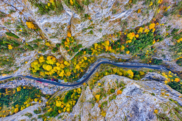 Above view of canyon road
