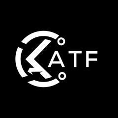 ATF letter logo. ATF black background and white letter. ATF technology Monogram logo design for entrepreneur and business. ATF best icon.
 - obrazy, fototapety, plakaty