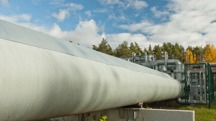 pipeline, metal pipes in the photo close-up
