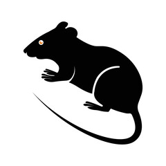 Mouse animal rodent fauna icon | Black Vector illustration |