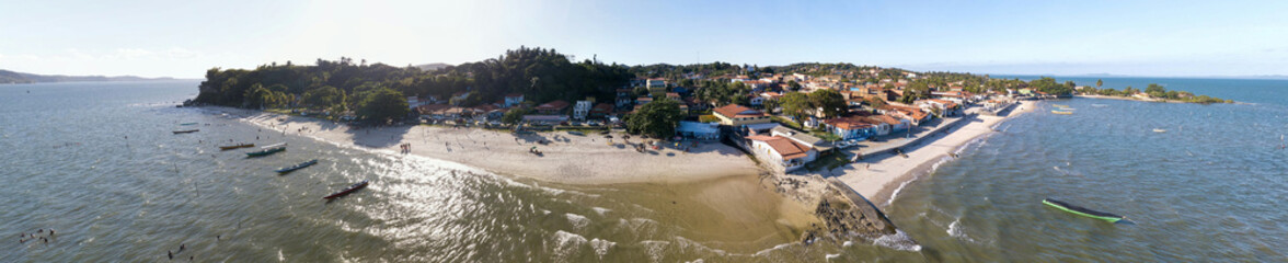 Fototapeta na wymiar Vista Aérea da praia de Bom Jesus dos Pobres, Bahia, Brasil