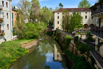 Fototapeta na wymiar Retrone River running through Vicenza, Veneto, Italy