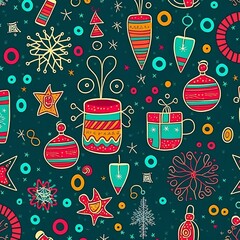 abstract pattern with christmas decorations