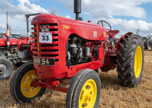 A Restored Massey Harris 744D On Display At A Farm Show