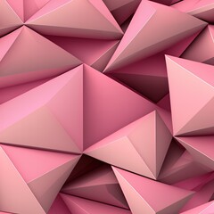 Abstract triangle geometrical pink background. Geometric origami style with gradient. 3D illustration