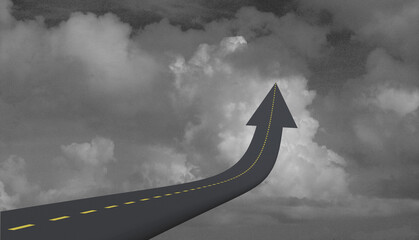 Fototapeta premium Highway to sky in arrow shape
