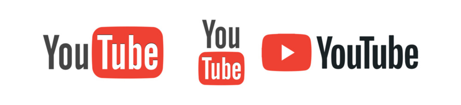 Youtube logo set on transparent background. EPS and PNG image.