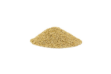 quinoa heap isolated on white background. nutrition. food ingredient.