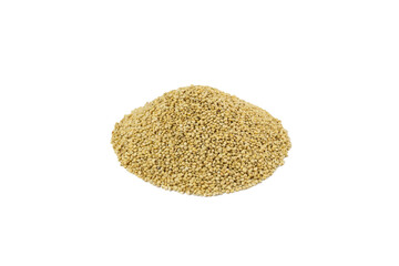 quinoa heap isolated on white background. nutrition. food ingredient.