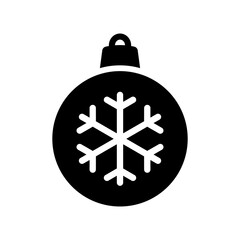 Fototapeta premium Christmas ball icon. Black silhouette. Front side view. Vector simple flat graphic illustration. Isolated object on a white background. Isolate.