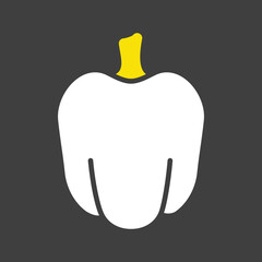 Bell Pepper or paprika isolated vector glyph icon