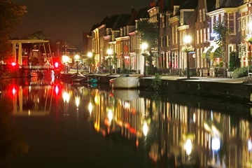 Fototapeten The historic village of Maarssen dorp at night, Utrecht, The Netherlands © corlaffra